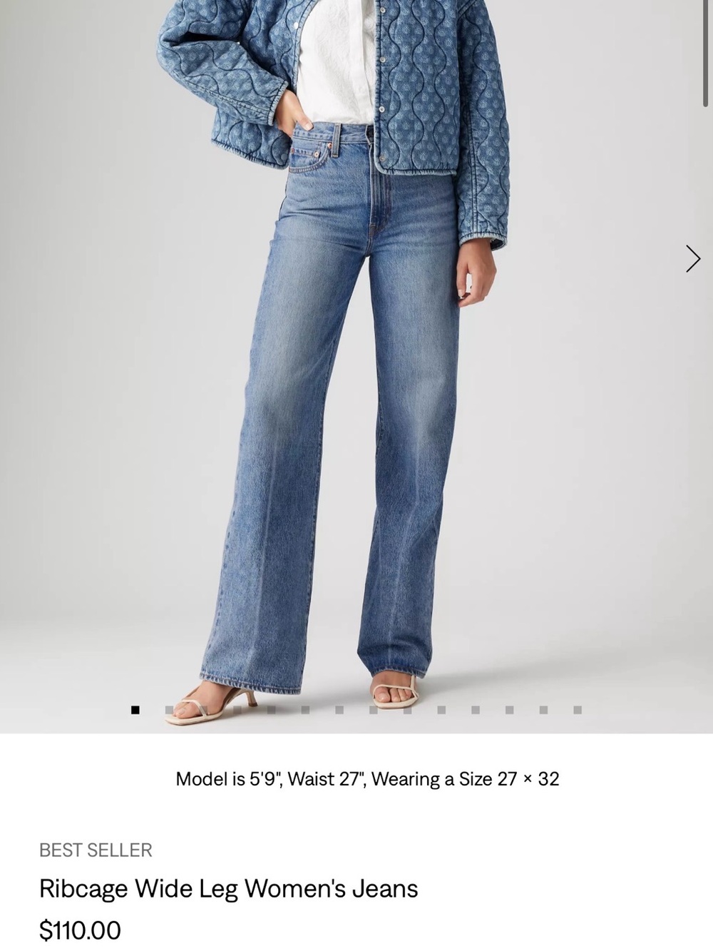 Levi's Light Blue Wide-Leg Jeans